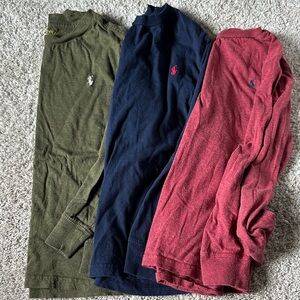 Ralph Lauren Trio of Long Sleeve Shirts - Olive, Navy, Burgundy